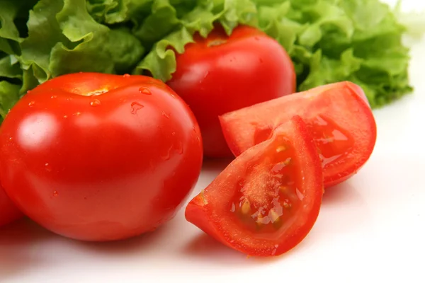 Tomates e alface — Fotografia de Stock
