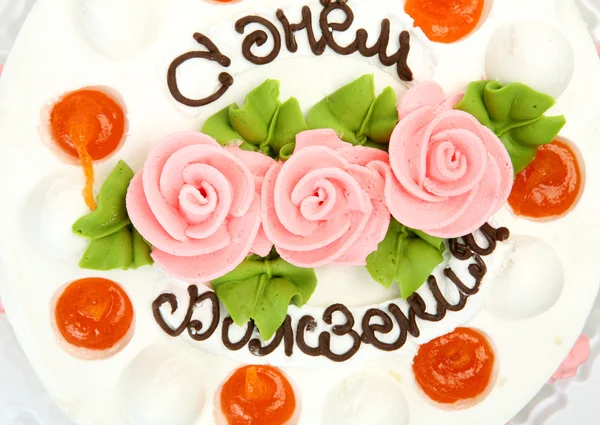 Pie with roses — Stock Photo, Image