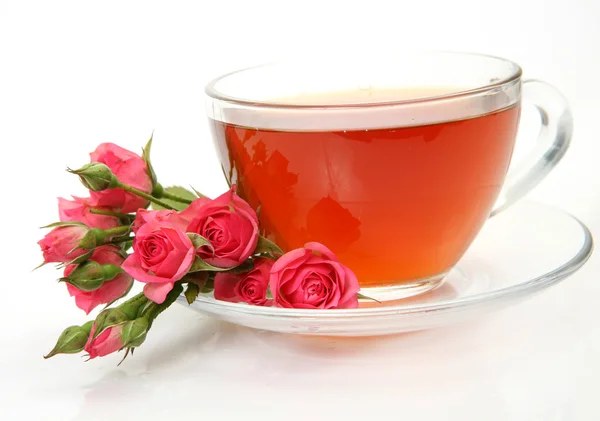 Té y rosas —  Fotos de Stock