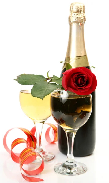 Vino y rosas — Foto de Stock