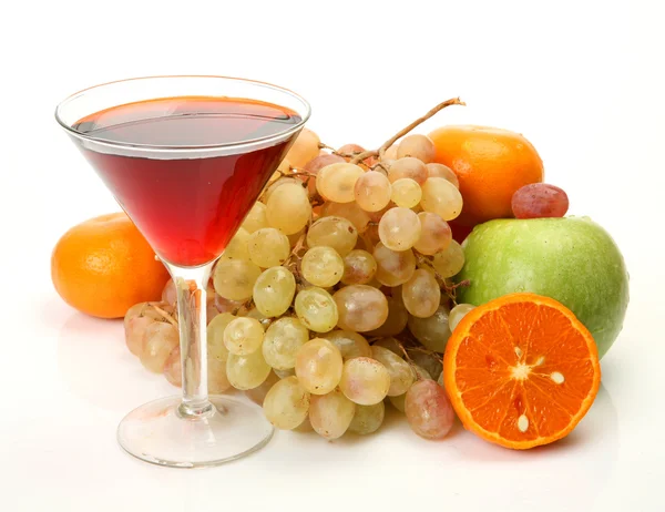 Ripe fruits and juice — Stock Photo, Image