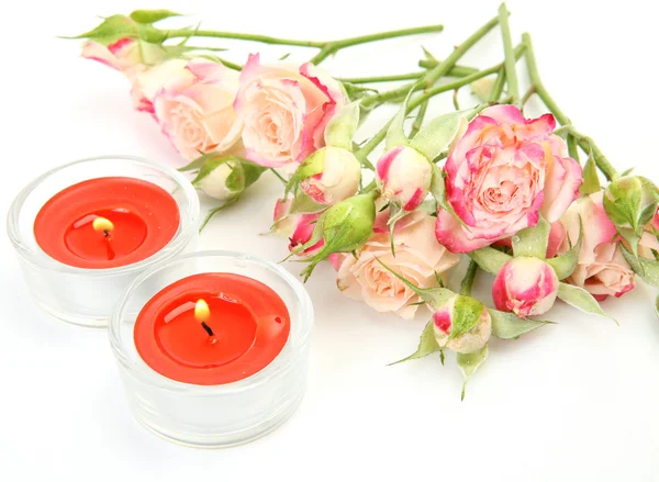 Rosas y velas — Foto de Stock