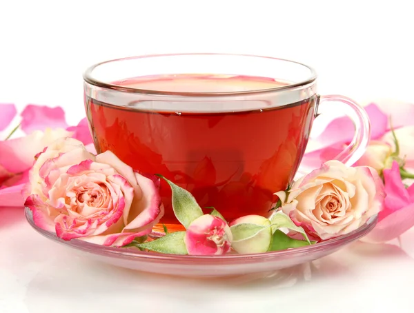 Čaj a růže — Stock fotografie
