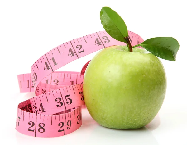 Apple and measuring tape — Stock Photo, Image