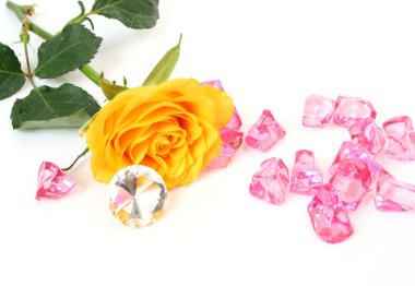 Cam süslemeleri ile Sarı Gül