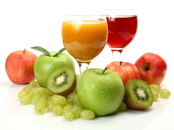 Ripe fruits and juice — Stock Photo, Image