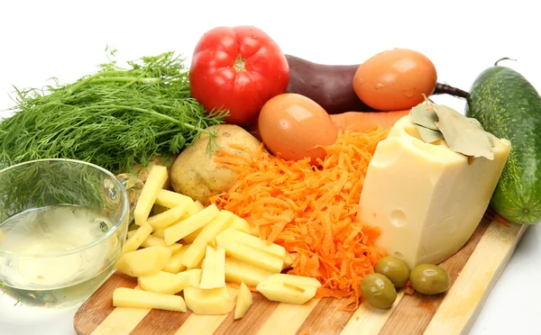 Fresh vegetables and cheese — Stock Photo, Image