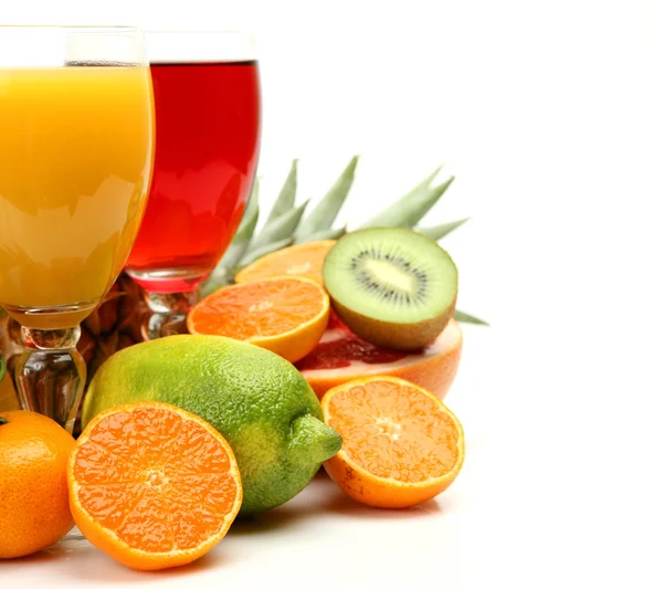 Frutas maduras y zumo —  Fotos de Stock