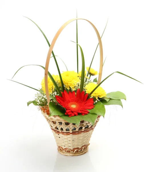 Bouquet in a basket — Stock Photo, Image