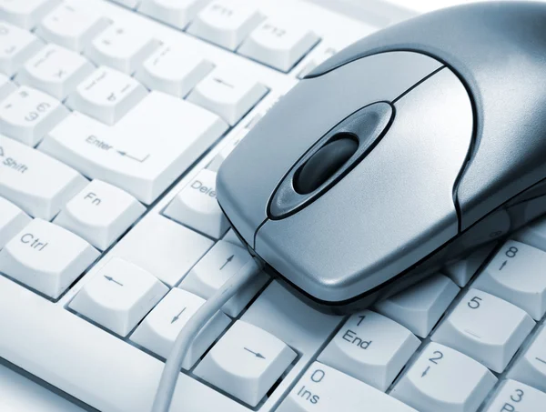 Computer mouse on keyboard — Stock Photo, Image