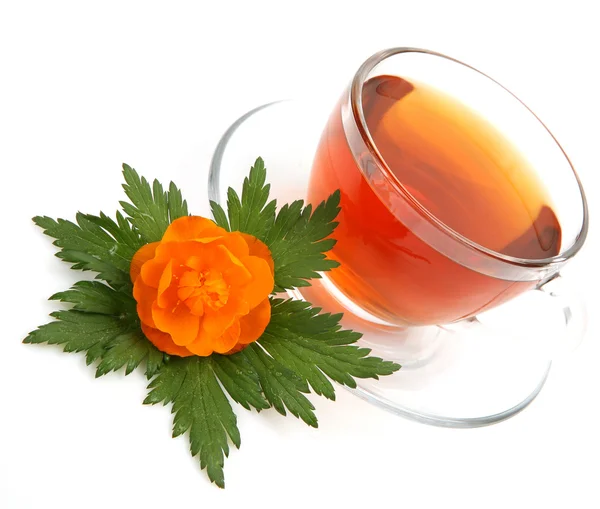 Tea- és virág — Stock Fotó