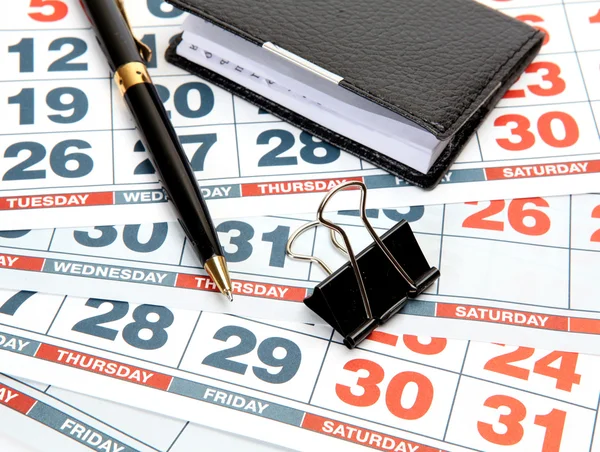 Toebehoren voor kantoor en kalender — Stockfoto