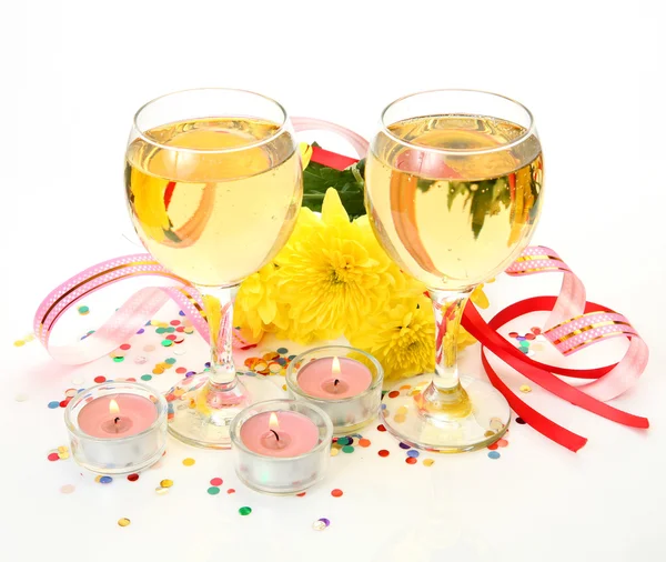 花のワイングラス — ストック写真