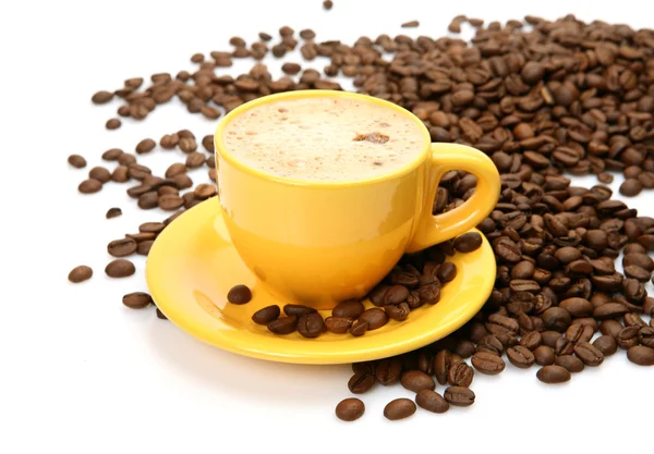 Coffee cup and beans — Stock Photo, Image