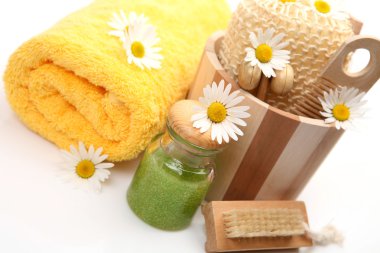 Papatya çiçeği ile duş için konular