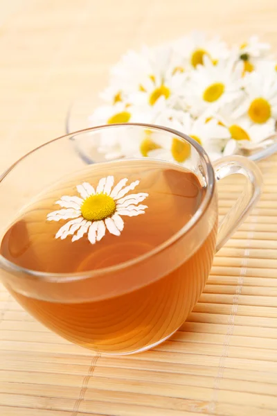 Taza de té con flores de manzanilla —  Fotos de Stock