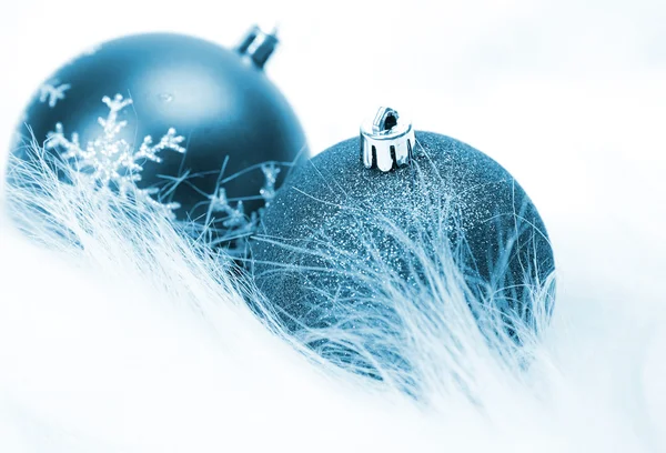 Blå jul leksaker — Stockfoto