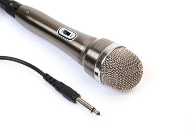 Kablolu siyah mikrofon