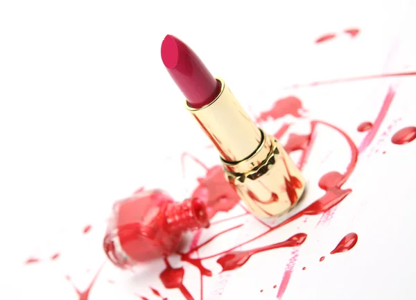 Decorative cosmetics with lipstick — Stock Photo, Image