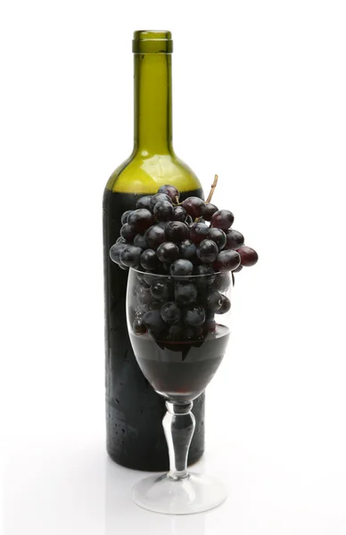 Vino rosso e uva — Foto Stock