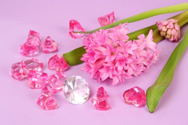 Mücevherat ile pembe çiçek