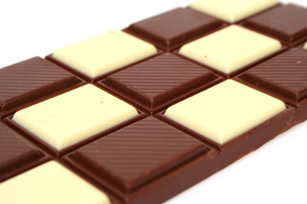 Schwarze und weiße Schokolade — Stockfoto