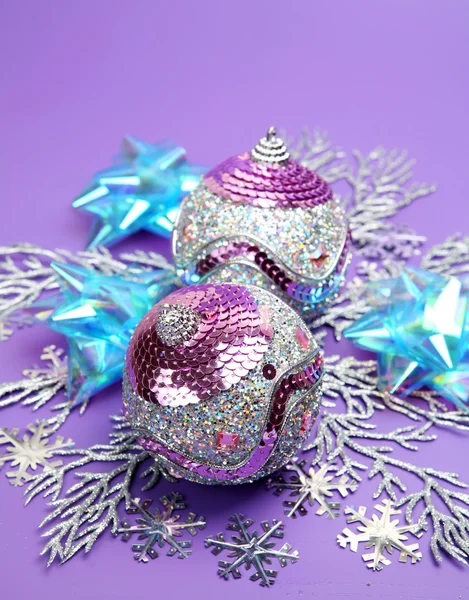 Decorative New Year spheres — Zdjęcie stockowe