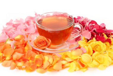 çay ve gül yaprakları