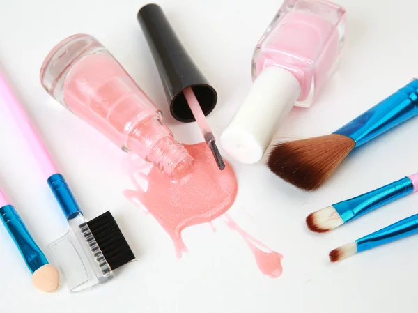 Brushes and nail polish — Stock Photo, Image