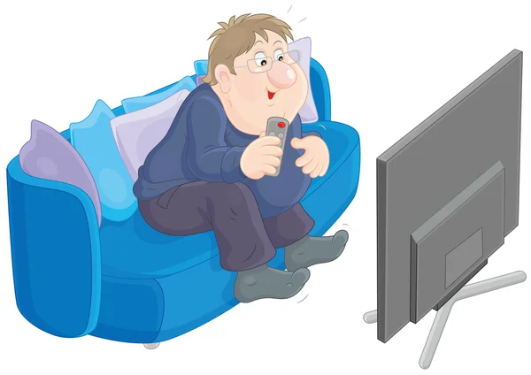 TV viewer on the couch — Stock Vector