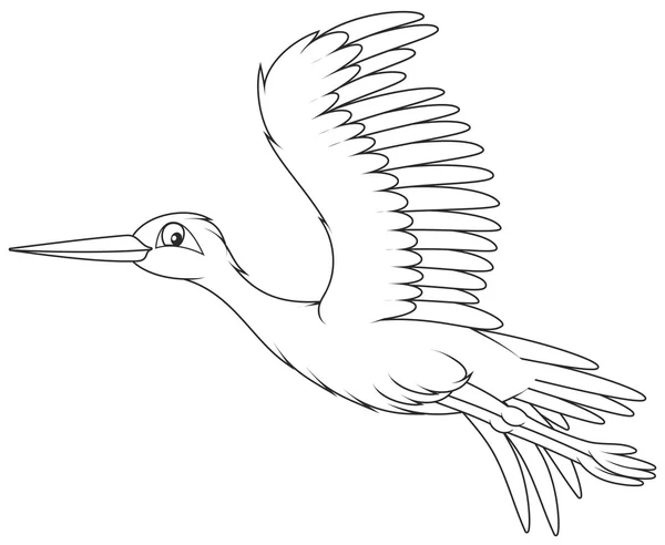 Cigogne blanche volant — Image vectorielle