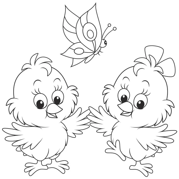 Lite påsk kycklingar — Stock vektor