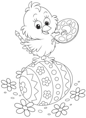 Paskalya piliç ressam