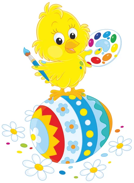 Easter Chick painter — Stock Vector