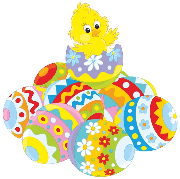 Pasen gele Chick — Stockvector