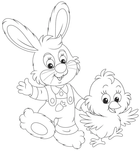 Bunny y Chick — Vector de stock