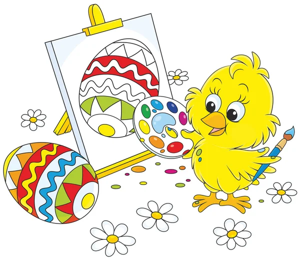 Easter Chick painter — Stock Vector