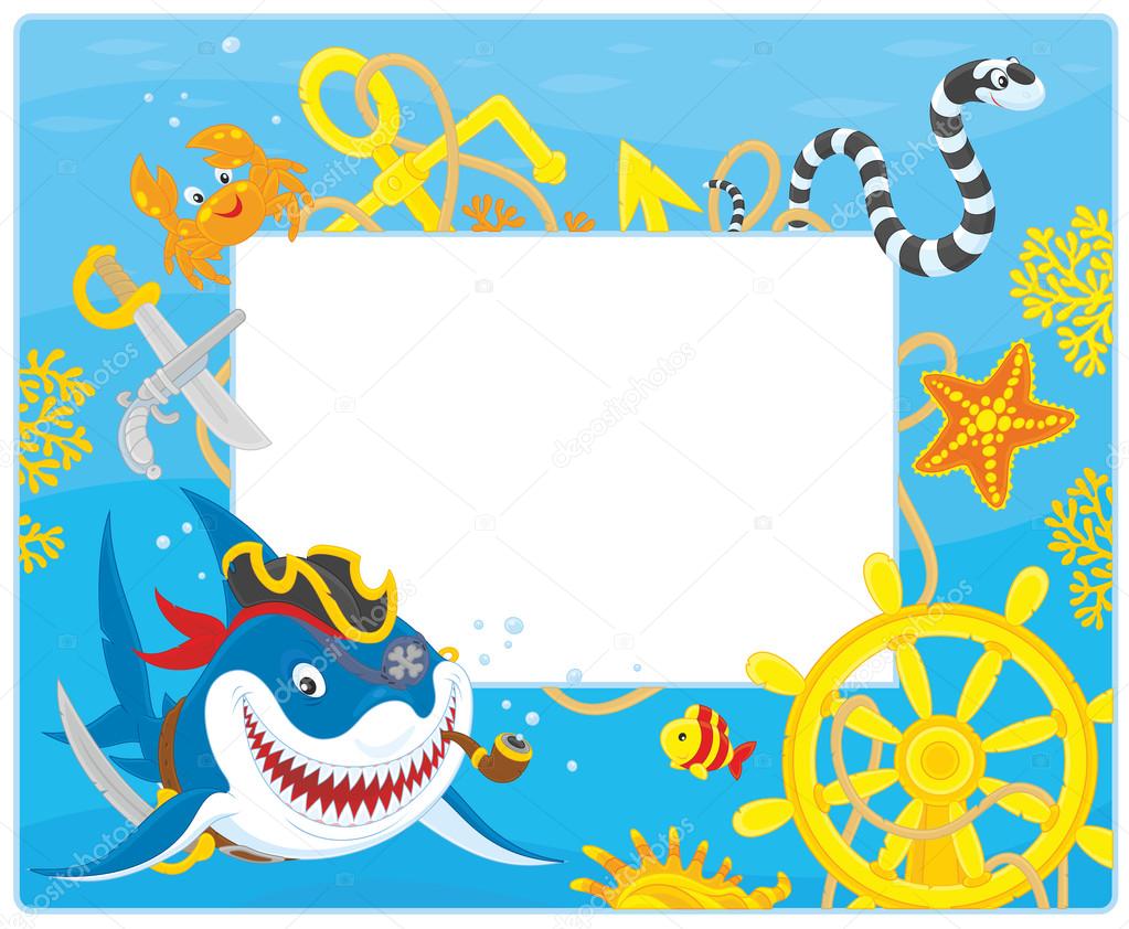 Frame with a pirate shark