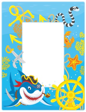 korsan köpekbalığı ile çerçeve