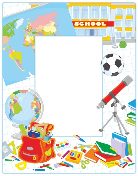 Cadre scolaire frontalier — Image vectorielle