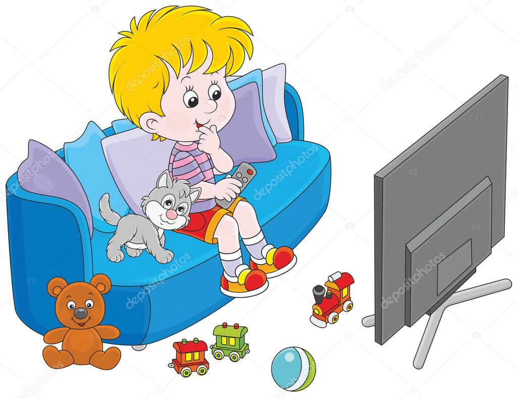 375 ilustraciones de stock de Niño viendo la televisión | Depositphotos®