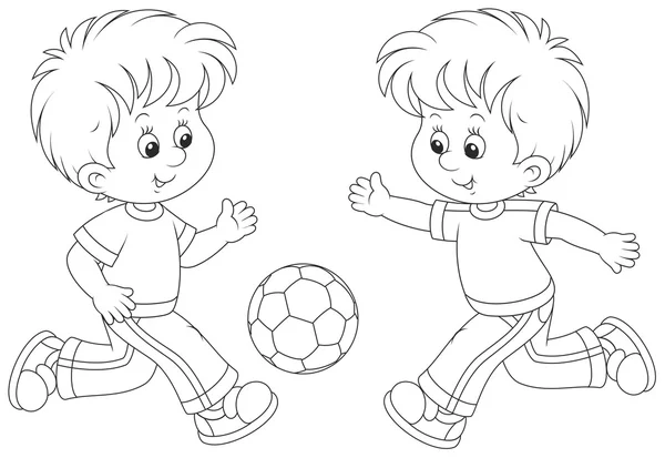 Pequeños jugadores de fútbol — Vector de stock