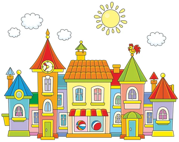 Small toy town — Stock Vector