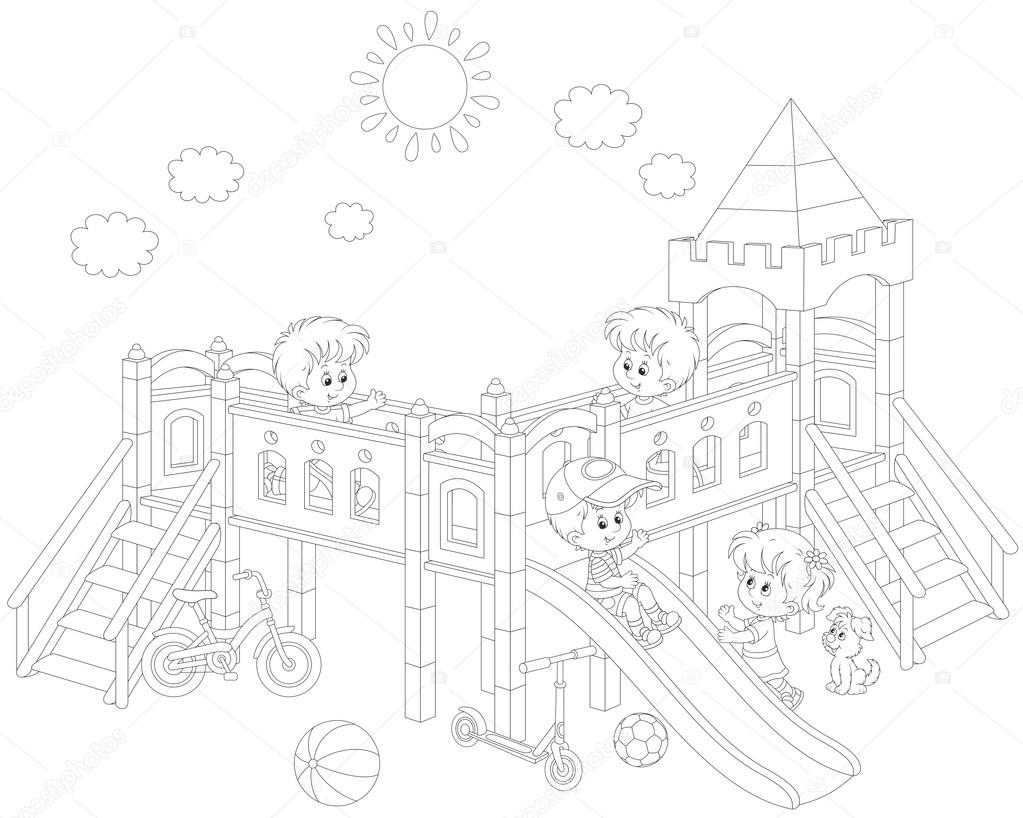 Children Playing At Park High-Res Vector Graphic - Getty Images