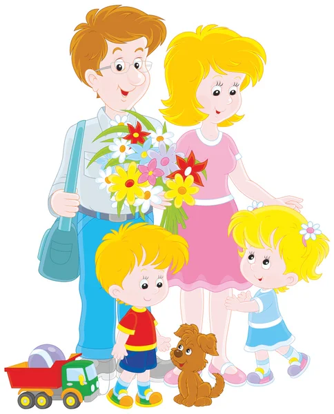 Happy family together — Stock Vector