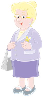 yaşlı bayan gülümseyerek