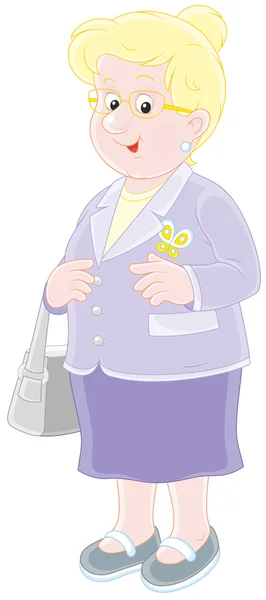 Smiling elderly lady — Stock Vector