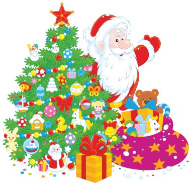 Santa hediyeler ile