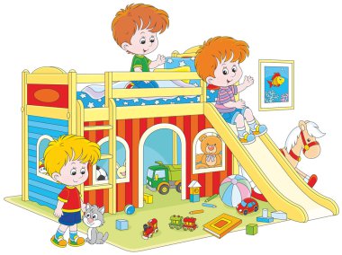 Little boys playing clipart