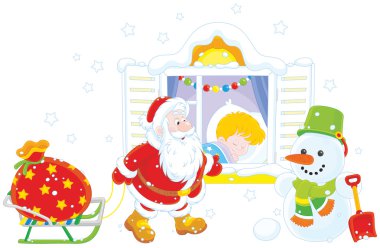 Santa hediyeler ile
